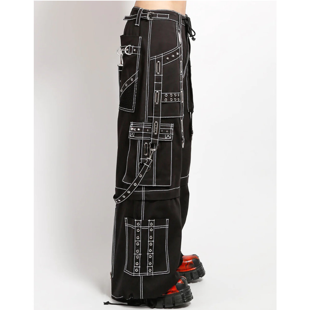 Tripp NYC - Interlace white stitch Weite Hose - Abzippbar - Schwarz